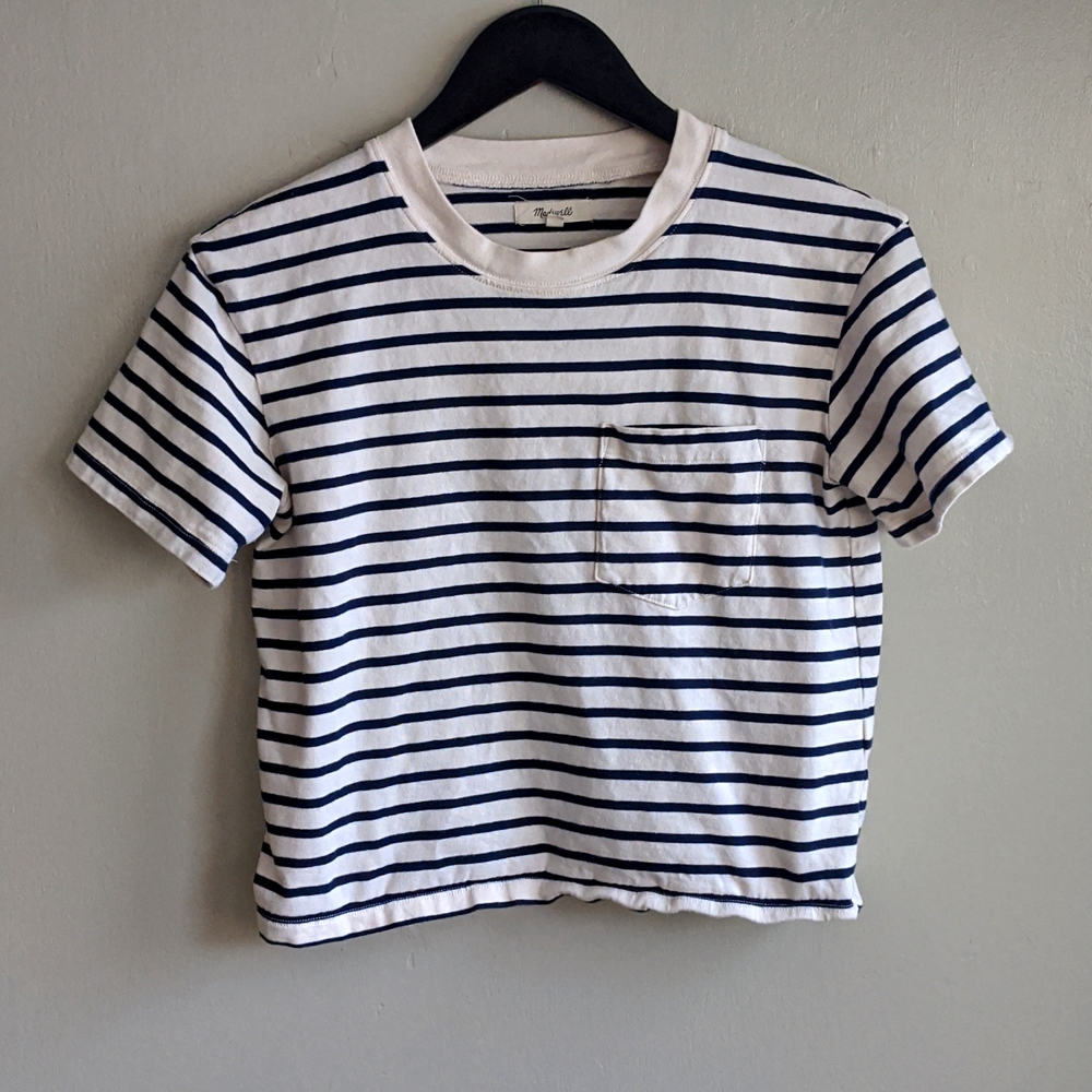 Madewell Boxy Crop Tee With Pocket Size XS